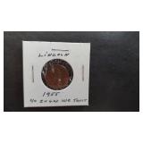 1955 Lincoln Cent Very Weak "In God We Trust"