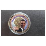 2007 P Washington Dollar Colorized President Obama