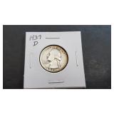 1937 D Washington Quarter