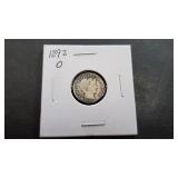 1892 O Barber Dime
