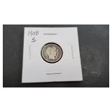 1908 S Barber Dime
