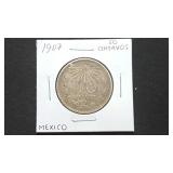 1907  50 Centavos From Mexico 80% Silver