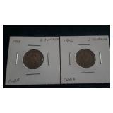 1915  & 1916  2 Centavos From Cuba