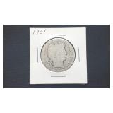 1901 Barber Half Dollar