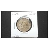 1920  50 Centavos From Mexico 72% Silver