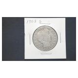 1908 S Barber Half Dollar