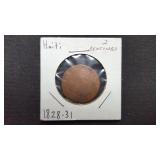 1828  2 Centimes From Haiti