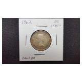1962  25 Cents Elizabeth II From Canada 80% Silver