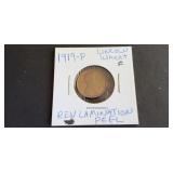 1919 P Lincoln Cent Reverse Lamination Peel