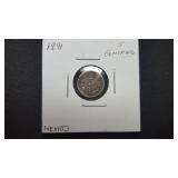 1891  5 Centavos From Mexico 90% Silver