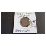1983 D Lincoln Cent Bad Planchett