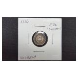 1886  2 1/2 Centavos From Colombia