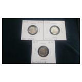 (2) 1968 & (1) 1971  1/2 Franc From Switzerland