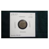 1933  10 Ore  From Sweden 40% Silver