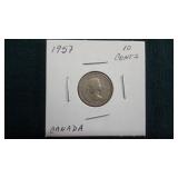 1957  10 Cents  From Canada 80% Silver