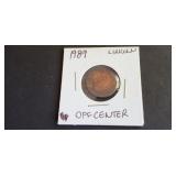 1989 Lincoln Cent Off-Center