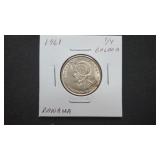 1961  1/4 Balboa From Panama 90% Silver