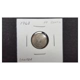 1968  10 Cents Elizabeth II From Canada 50% Silver