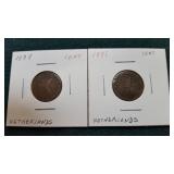 1878 & 1881 Cent From Netherlands