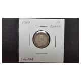 1917  10 Cents George V From Canada 92.5% Silver