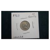 1963  10 Cents  From Canada 80% Silver