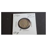 1930 Buffalo Nickel Clipped Planchet