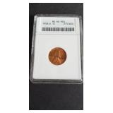 1958 D Lincoln Cent ANACS MS66 Red