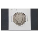 1907 D Barber Half Dollar