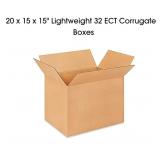 20 x 15 x 15" Lightweight 32 ECT Corrugated Boxes