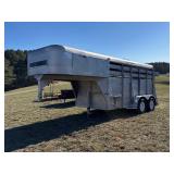 #318- 12ft x 76in Stock Gooseneck Trailer #318- 12ft x 76in Stock Gooseneck Trailer