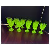 #288 • Uranium Glass set of 10 Glasses