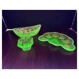 #303 • Uranium Glass Serving Dishes