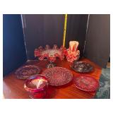 #340 • Footed Globe Bowl, Vintage Cake Plates, Ribbon Candle