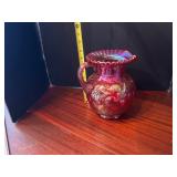 #353 • Fenton Glass Red Carnival Apple Tree Pitcher