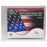 2018 Denver US mint uncirculated coin set