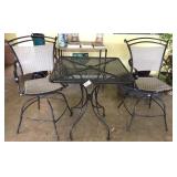 Tall Iron Patio Table & Chairs w/ spring rockers