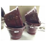 5) 15.25' Ceramix Planters - Oxblood Glaze