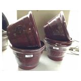 5) 15.25" Ceramix Planters - Oxblood Glaze