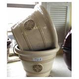 2) 15.25' Ceramix Planters - Ivory Glaze