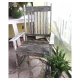 wooden rocker & plant