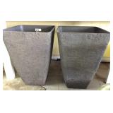 2) 16x24h Tahoe sq. planter- Falcon Brown