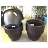 6) 15" Shiloh planters - Coffee