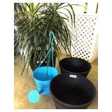2) 15' Barrell planters,metal Water Bucket planter