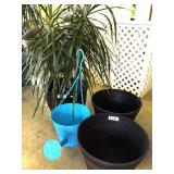 2) 15" Barrell planters,metal Water Bucket planter