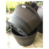 2)  24" barrell planters