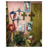 crosses, outdoor flags, misc decor