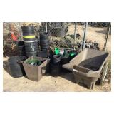 yard cart & planters