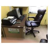 2 metal office desks & 1 chair (comp not included)