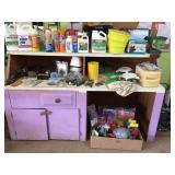 cabinet 73x32x43H & contents