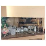 Glassware & home decor on bar